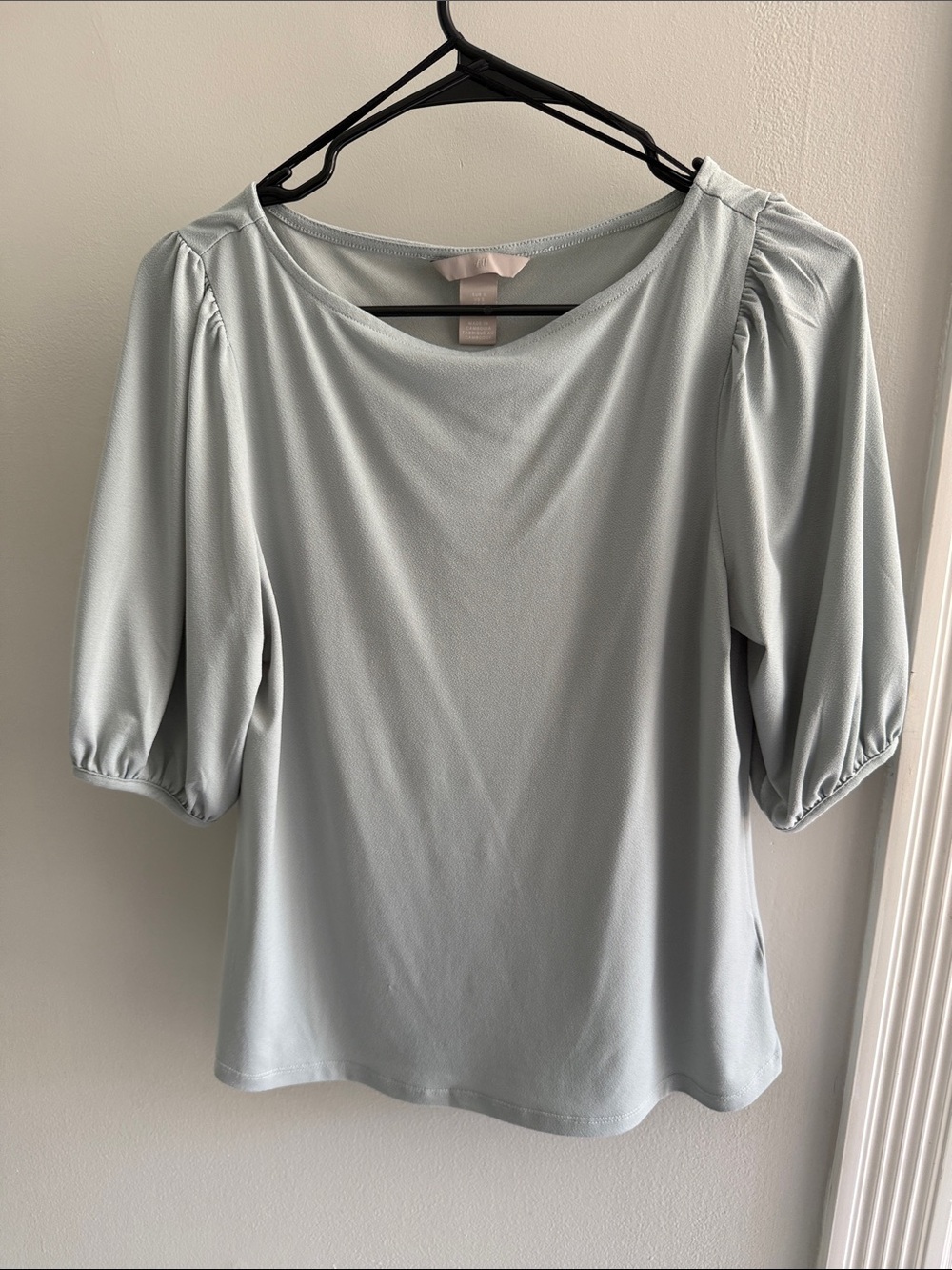 H&M Pale Blue Puff Sleeve Top